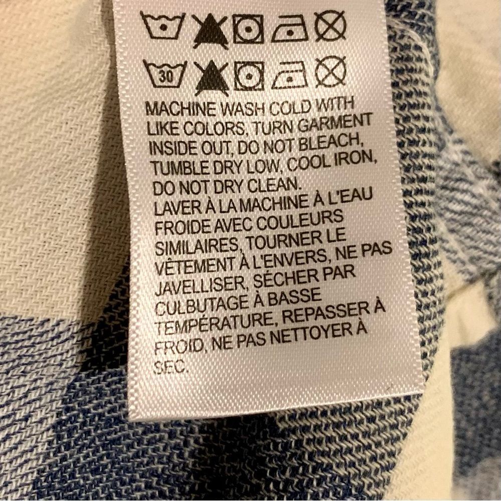 🎉Host Pick!🎉 NWT Lucky Brand Blue/Cream Flannel Button-Down Shirt - Picture 11 of 12